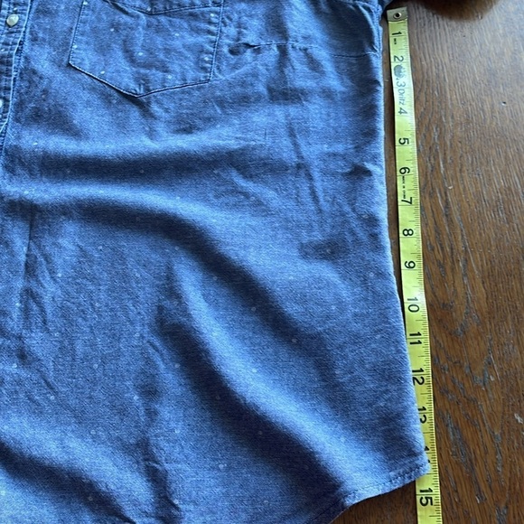 Old Navy Classic Denim Color White Dots Long Sleeve Button-down Size XL Pocket - Picture 8 of 12